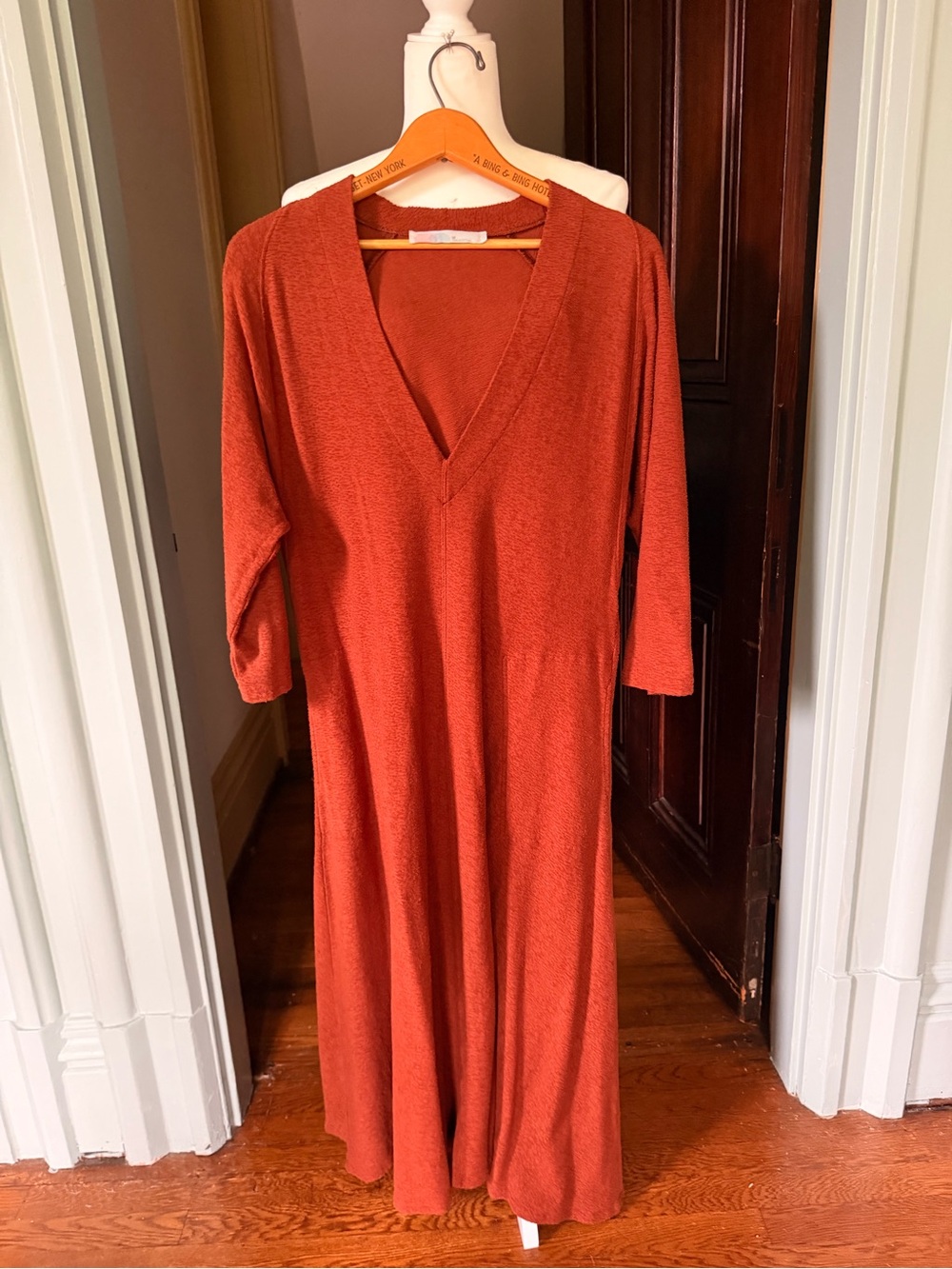 Free people beach - Rust V-Neck Long Sleeve midi Dress